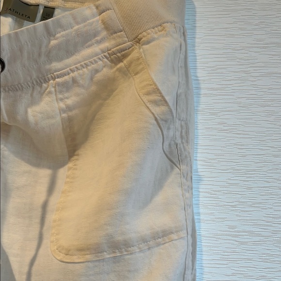 White Linen Athleta Drawstring Pants - Picture 3 of 3
